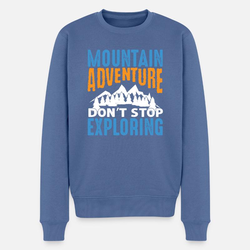 Mountain Adventure don't stop exploring! Action - Männer Premium Bio Pullover - Taubenblau