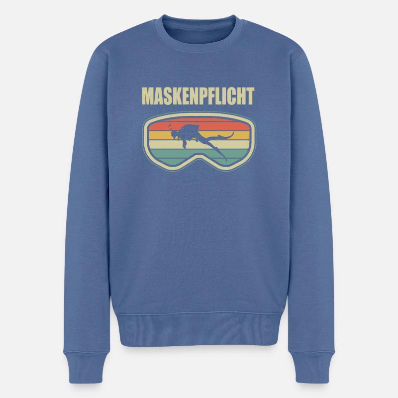 lustige Taucher Tauchen Maskenpflicht Geschenkidee - Männer Premium Bio Pullover - Taubenblau