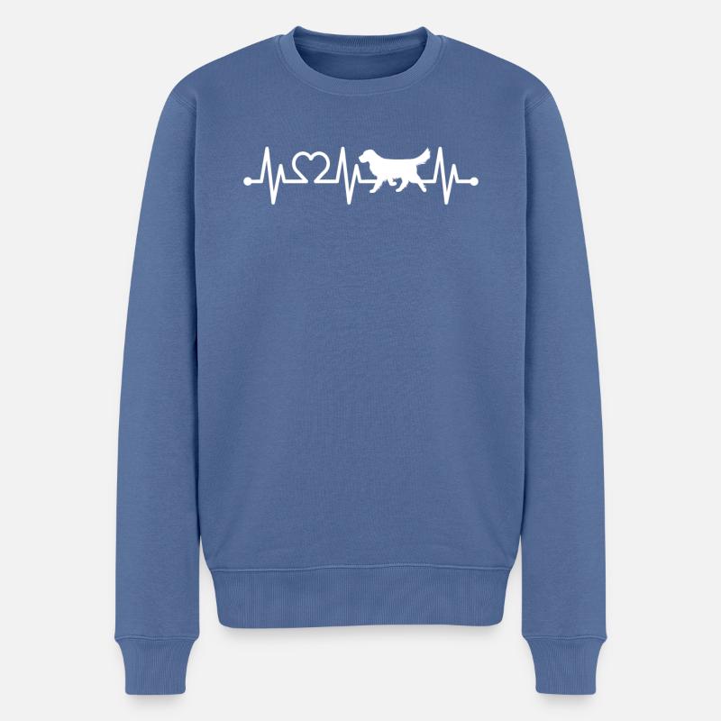 EKG Herzschlag Labbi Labrador Retriever Puls Hunde - Männer Premium Bio Pullover - Taubenblau