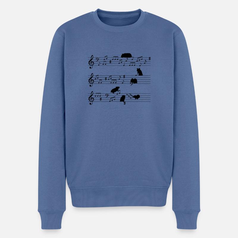 Niedliche Hamster Musiknoten Musiker - Männer Premium Bio Pullover - Taubenblau