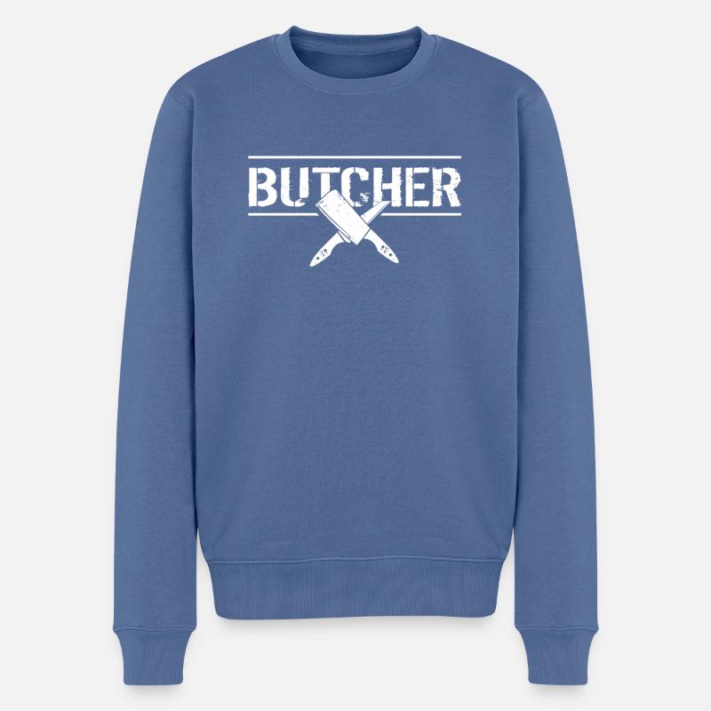 Boucher boucher - Pull Premium bio Homme - bleu pigeon