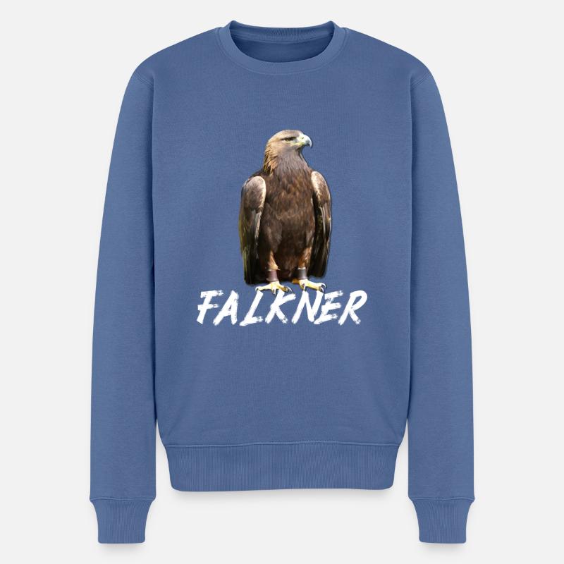 Vogeltier Greifvogel Krallen Falkner - Männer Premium Bio Pullover - Taubenblau