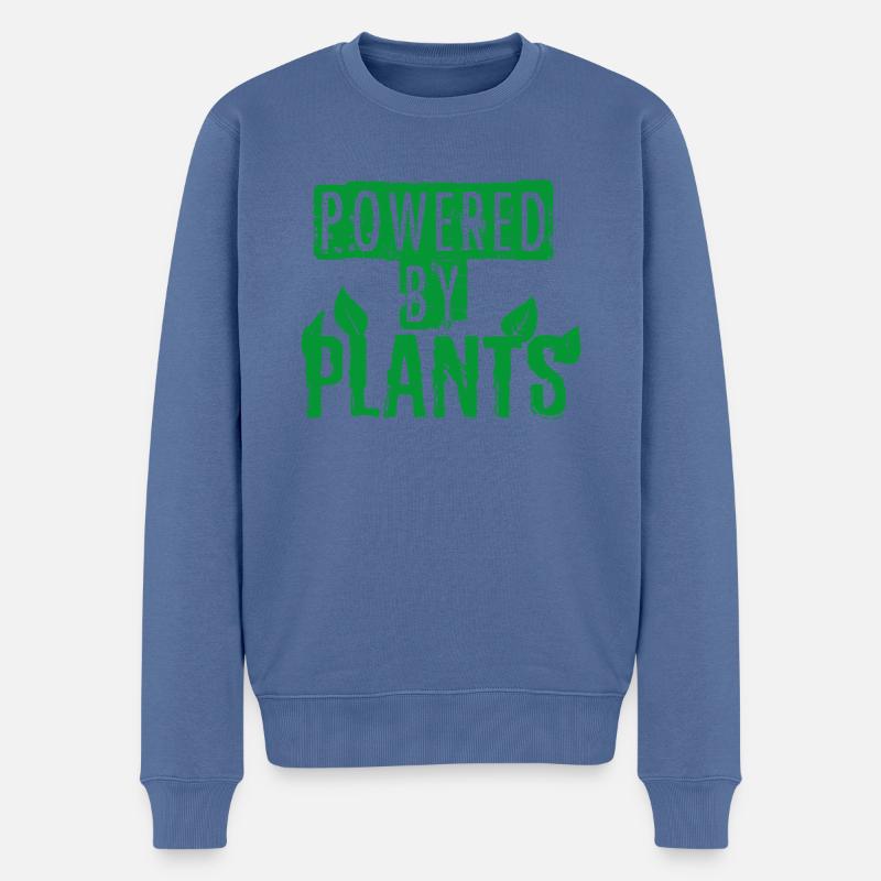 Powered by Plants Vegan - Männer Premium Bio Pullover - Taubenblau