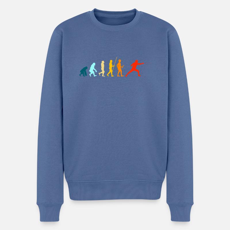 Evolution Escrime Escrime Hobby Training - Pull Premium bio Homme - bleu pigeon