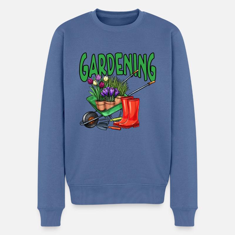Garten Freunde Gärtnerei Natur Geschenk - Männer Premium Bio Pullover - Taubenblau