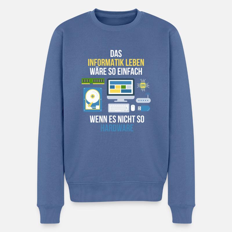 Informatiker - Männer Premium Bio Pullover - Taubenblau