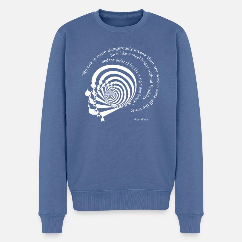 Alan Watts Zen Buddhist Philosophy Zitat Spiritual - Männer Premium Bio Pullover - Taubenblau