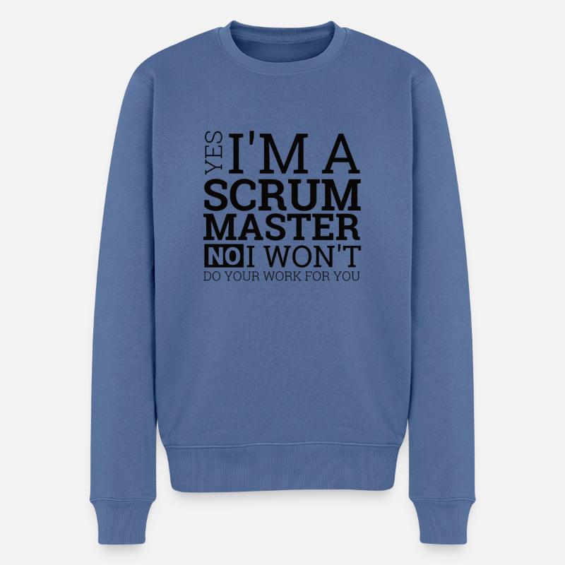 « Scrum Master » | Programmeurs - Pull Premium bio Homme - bleu pigeon
