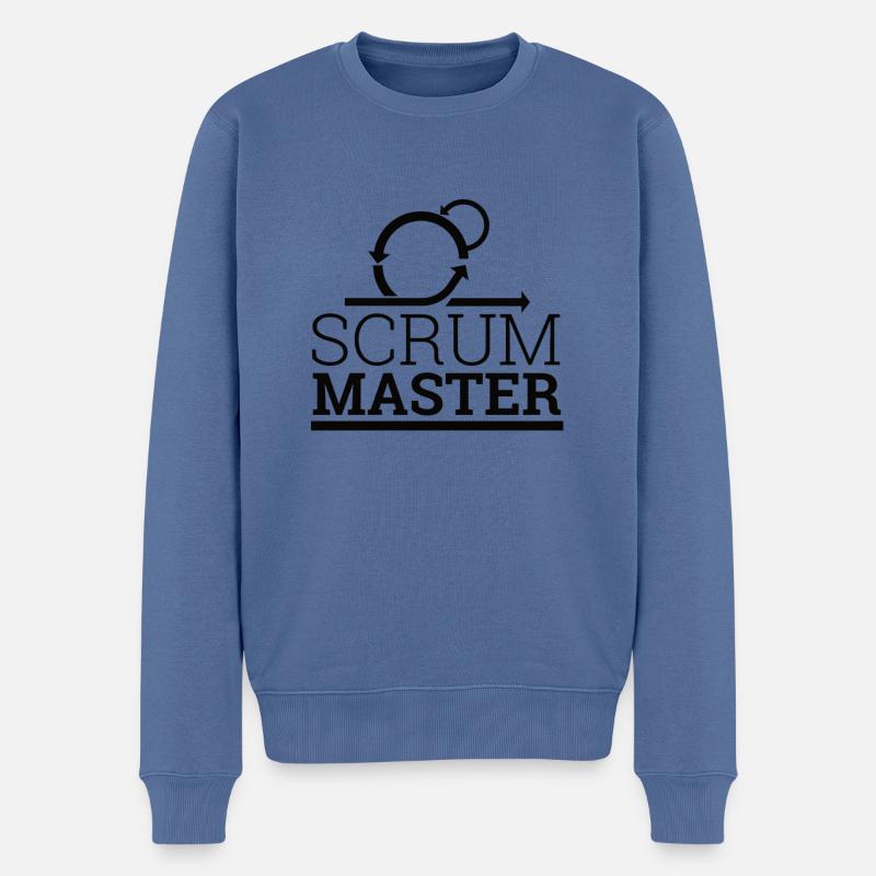 "Scrum Master" | - Männer Premium Bio Pullover - Taubenblau