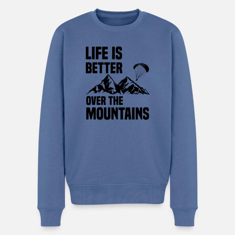 Paragliding Piloten Gleitschirm Flieger Geschenk - Männer Premium Bio Pullover - Taubenblau