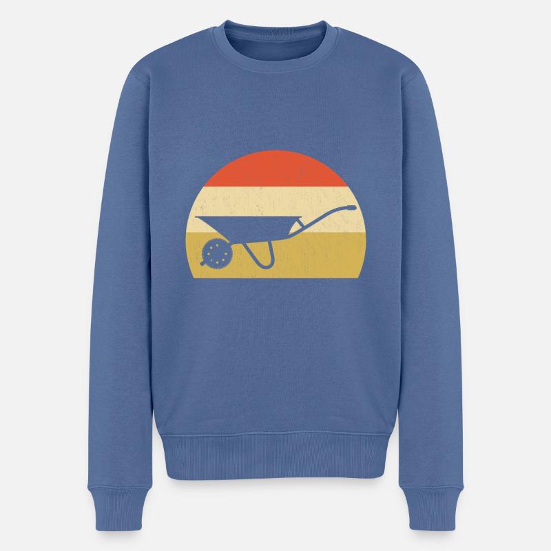 Cadeau de jardin rétro brouette - Pull Premium bio Homme - bleu pigeon