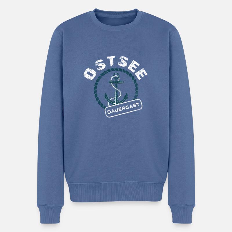 Ostsee - Männer Premium Bio Pullover - Taubenblau