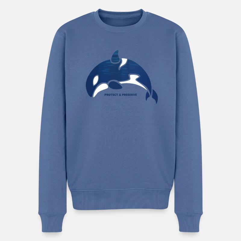 Killerwal Artenschutz Naturschutz Tierschutz - Männer Premium Bio Pullover - Taubenblau
