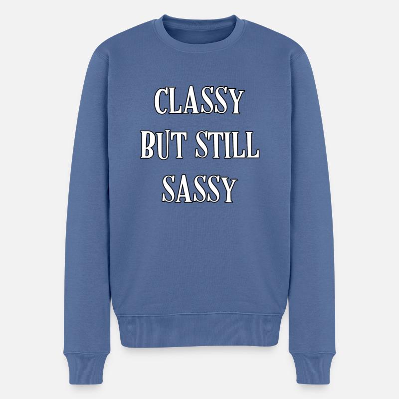 Chic mais toujours impertinent - Pull Premium bio Homme - bleu pigeon