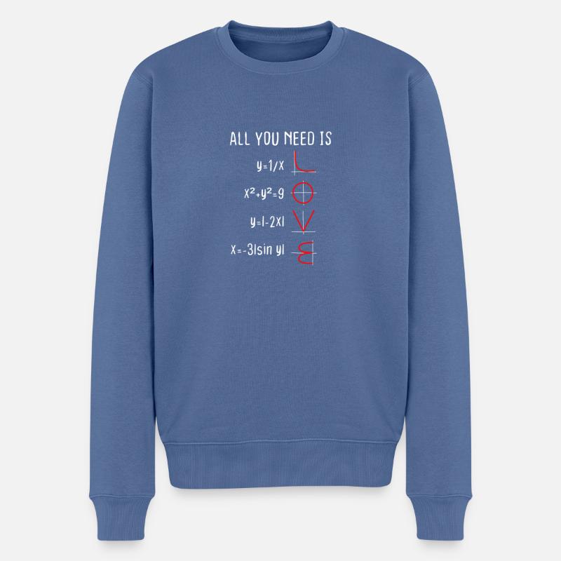 Physik Mathematik Liebe Scherz Nerd IT Valentin - Männer Premium Bio Pullover - Taubenblau