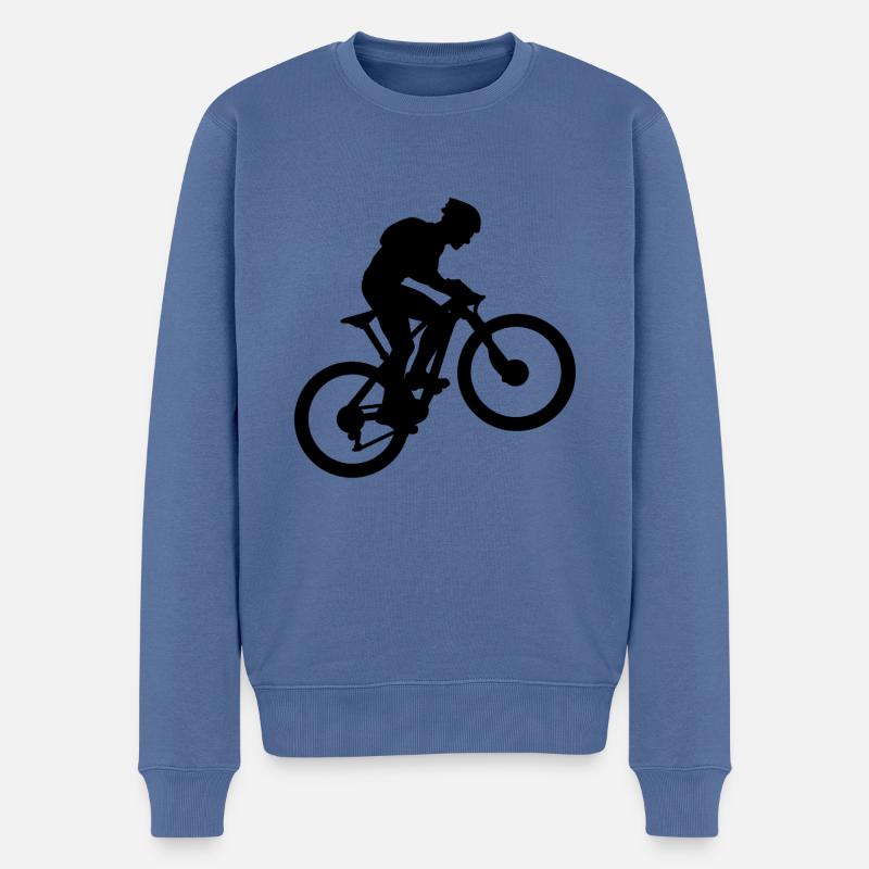 Fahrrad Mountainbike MTB - Männer Premium Bio Pullover - Taubenblau