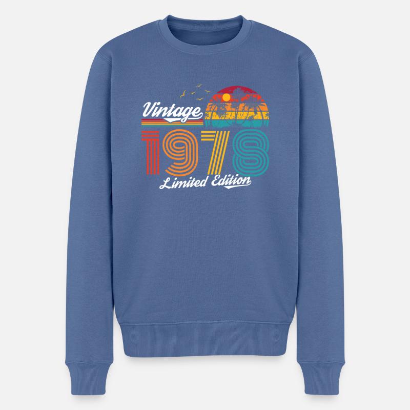Vintage 1978 78 Geburtstag Retro Jahrgang Geschenk - Männer Premium Bio Pullover - Taubenblau