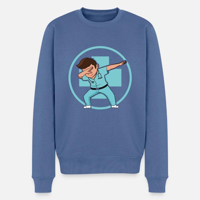Dab Dabbing netter Arzt - Männer Premium Bio Pullover - Taubenblau