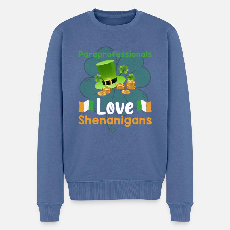 patricks dayLove Sheanigans - Männer Premium Bio Pullover - Taubenblau