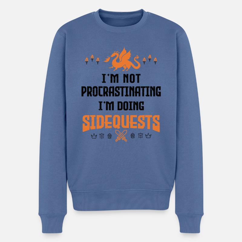 I'm Not Procrastinating - I'm Doing Side Quests - - Männer Premium Bio Pullover - Taubenblau