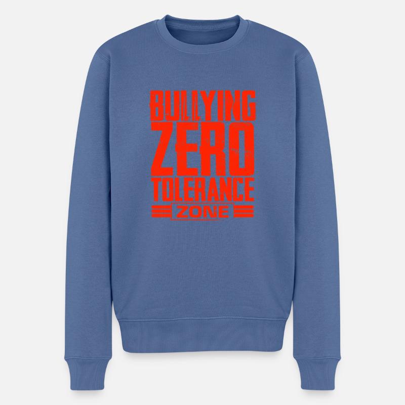 Anti-Mobbing-Geschenke Null-Toleranz-Zone Nein - Männer Premium Bio Pullover - Taubenblau