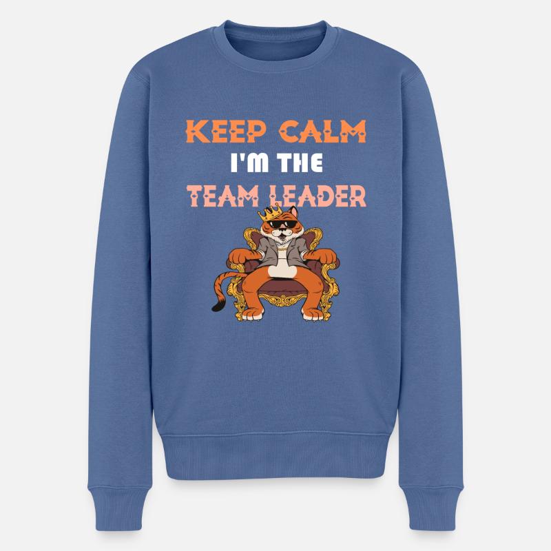 Teamleader Gruppenführer - Männer Premium Bio Pullover - Taubenblau