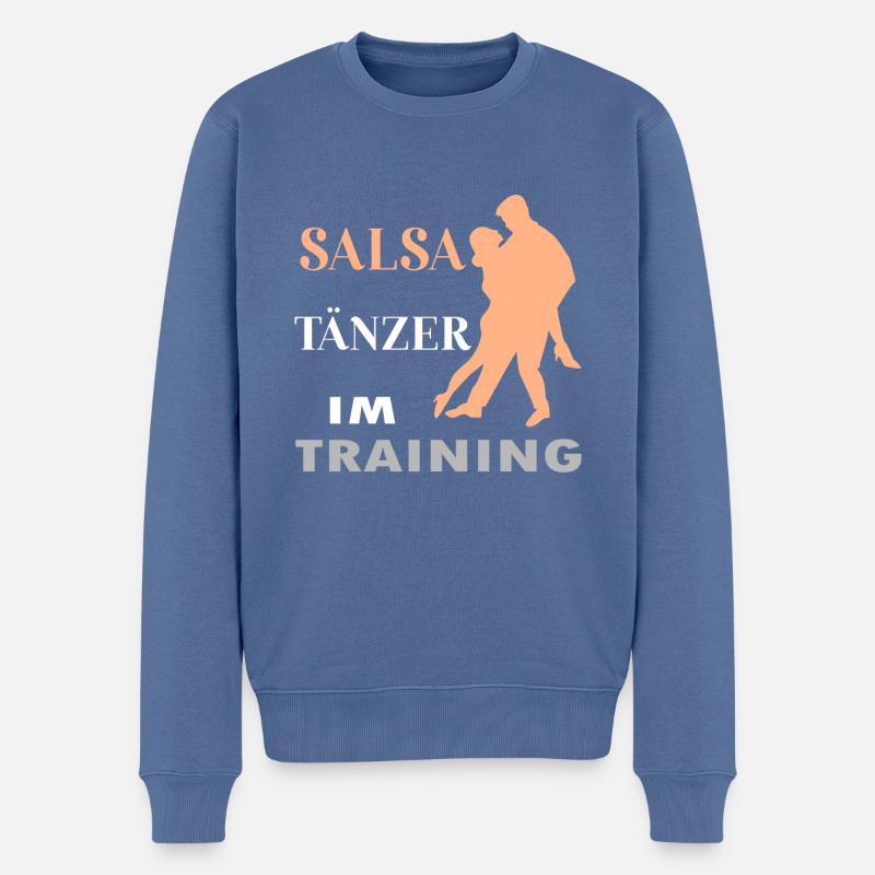 Salsa Tänzer im Training - Männer Premium Bio Pullover - Taubenblau