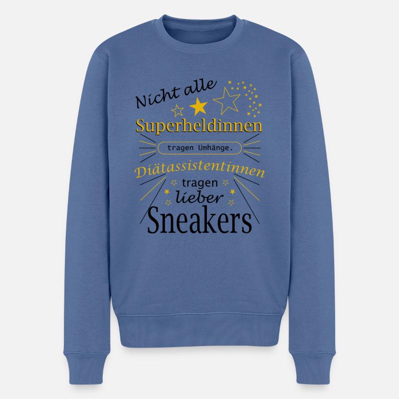 Diätassistentin Superheldin Ernährung Beruf - Männer Premium Bio Pullover - Taubenblau