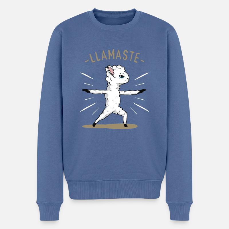 llamaste - Männer Premium Bio Pullover - Taubenblau