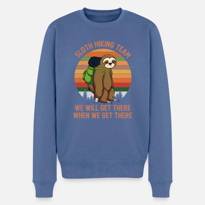 Sloth Kiking Team - Männer Premium Bio Pullover - Taubenblau