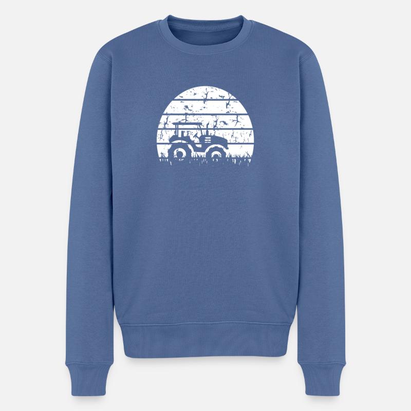 Traktor Bauer Schlepper Acker Feld Traktoren Ernte - Männer Premium Bio Pullover - Taubenblau