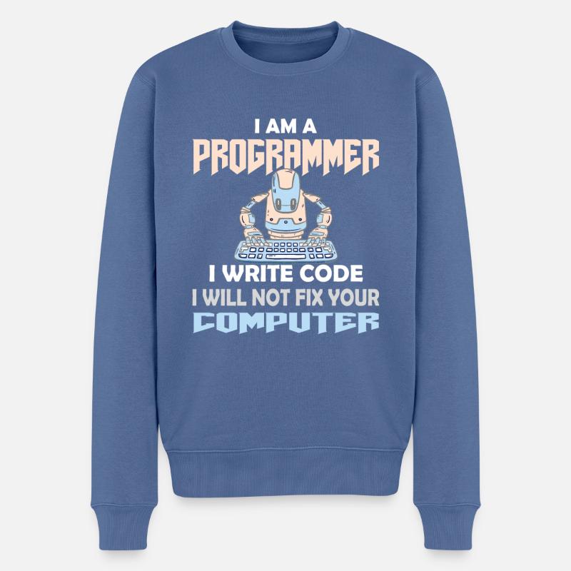 PROGRAMMER CODER HACKER - Men's Premium Organic Jumper - stone blue