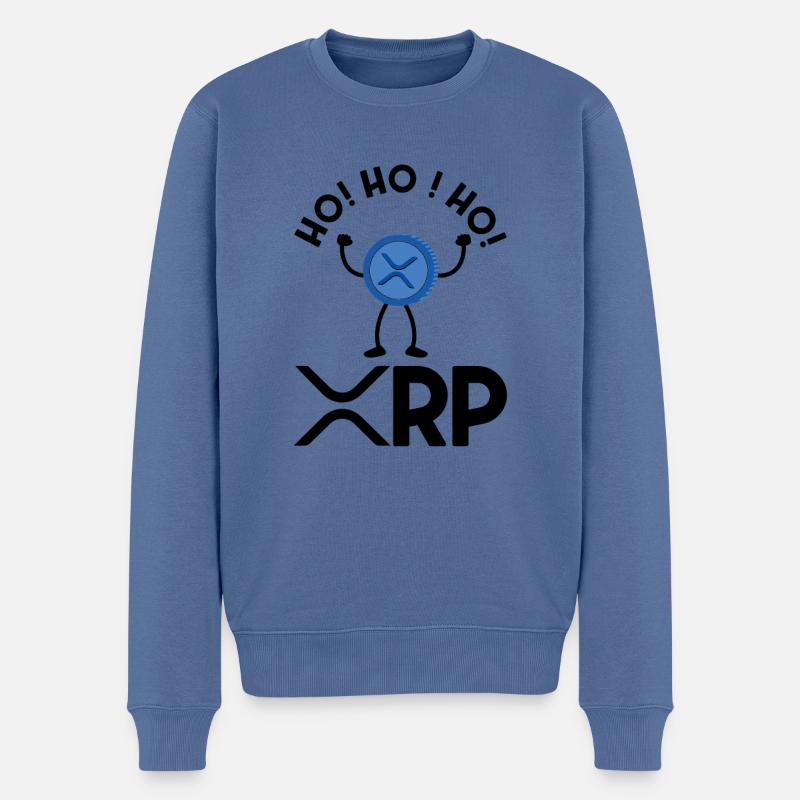Ho Ho Hodl XRP Ripple Crypto Cryptocurrency - Männer Premium Bio Pullover - Taubenblau