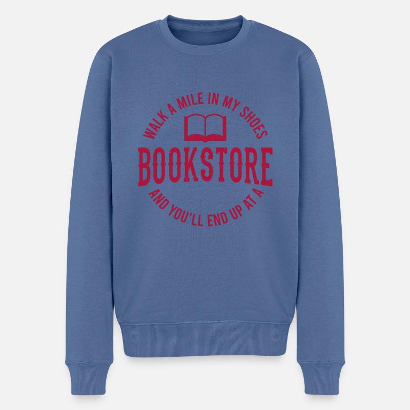 Buchhändler Bücherwurm Buchliebhaber Leseratte - Männer Premium Bio Pullover - Taubenblau