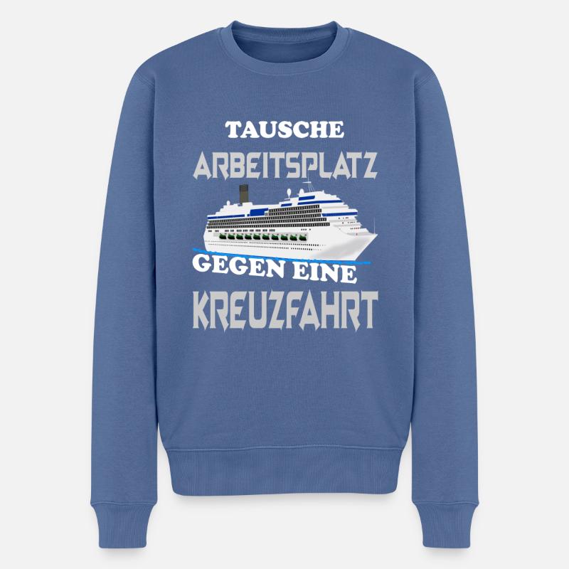 Kreuzfahrtschiff Kreuzfahrt Schiffsreise - Männer Premium Bio Pullover - Taubenblau