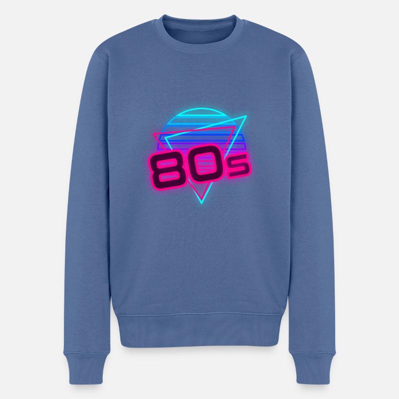80er Mottoparty 80er Outfir 80er Retro 80er Jahre - Männer Premium Bio Pullover - Taubenblau