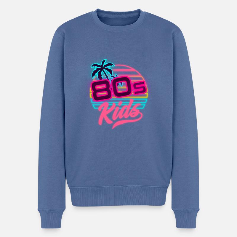 80er Kinder 80er Outfir 80er Retro 80er Jahre - Männer Premium Bio Pullover - Taubenblau