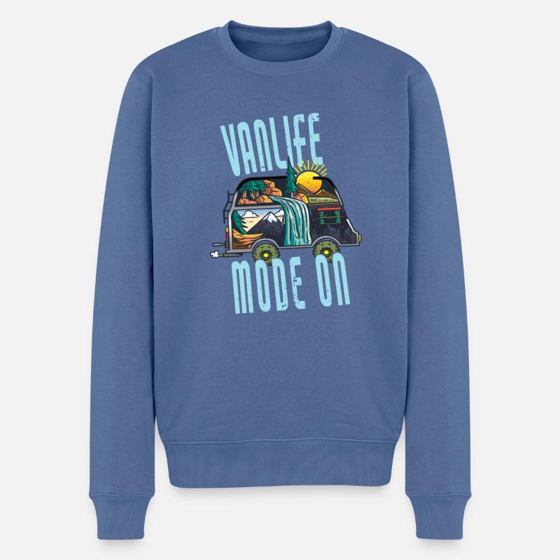 Mode On Camper Van - Pull Premium bio Homme - bleu pigeon