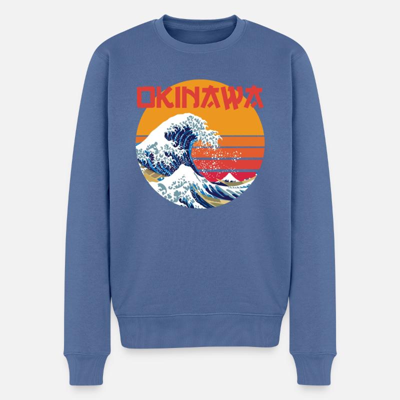 Kanagawa Okinawa Japan - Männer Premium Bio Pullover - Taubenblau