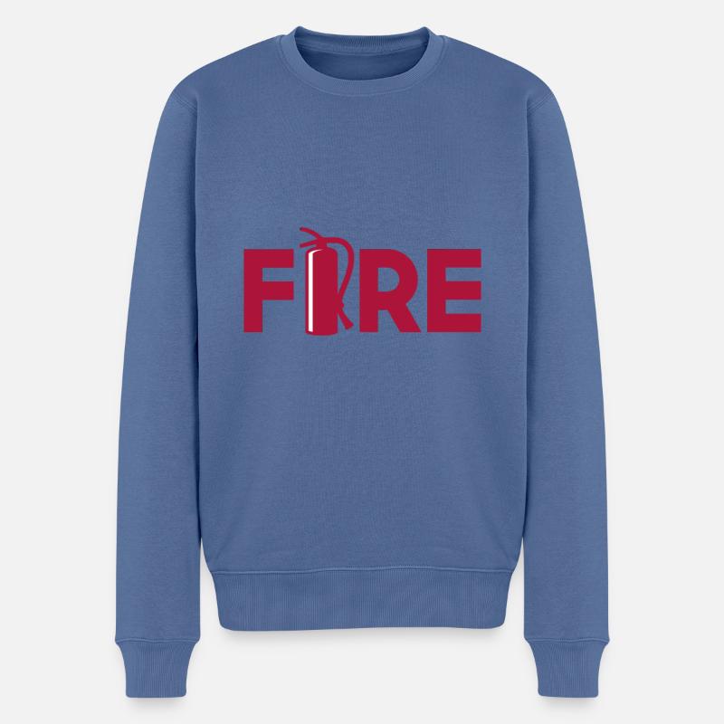 Extincteurs pompiers drôles Papa - Pull Premium bio Homme - bleu pigeon