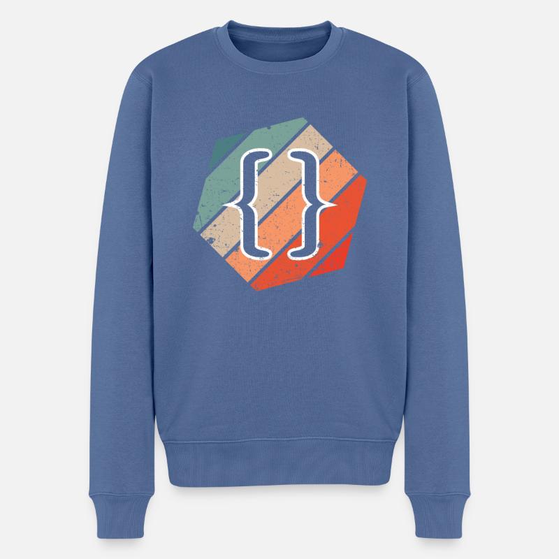 Vintage Web Developer CSS JavaScript und HTML 5 - Männer Premium Bio Pullover - Taubenblau