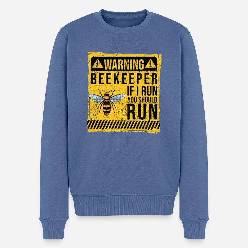 WARNUNG Imker Wenn Ich Sie Renne, Renne - Männer Premium Bio Pullover - Taubenblau