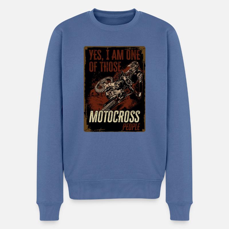Motorcross - Männer Premium Bio Pullover - Taubenblau