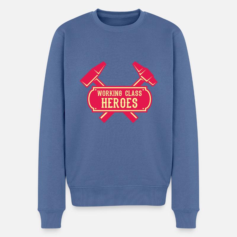 WORKING CLASS HEROES KFZ Mechaniker Werkstatt Team - Männer Premium Bio Pullover - Taubenblau