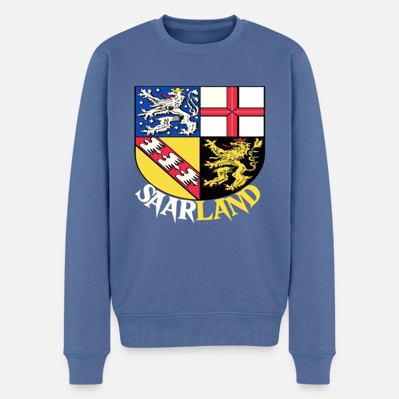 Saarland Saarländer Saarbrücken Flagge Geschenk - Männer Premium Bio Pullover - Taubenblau