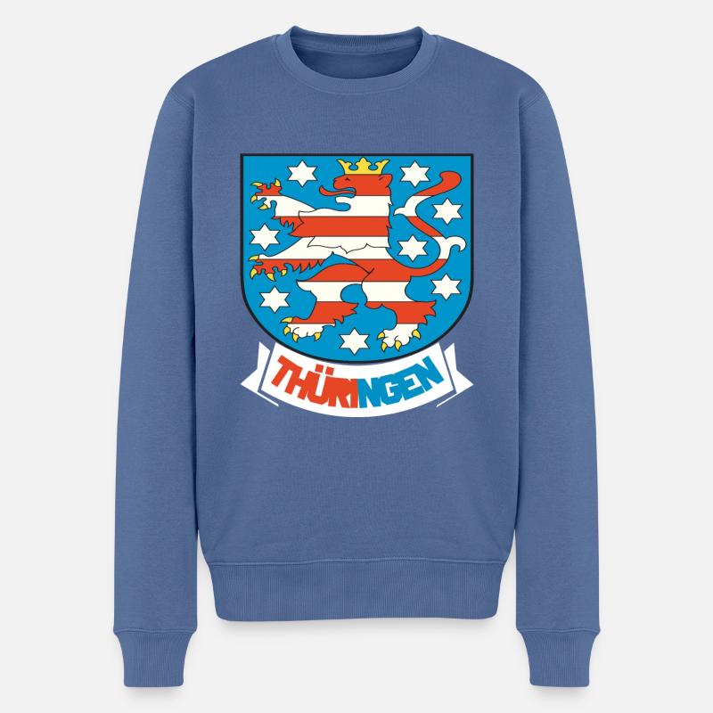 Thüringer Thüringen Erfurt Geschenk - Männer Premium Bio Pullover - Taubenblau