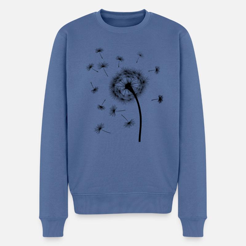 Pusteblume / Löwenzahn - Männer Premium Bio Pullover - Taubenblau