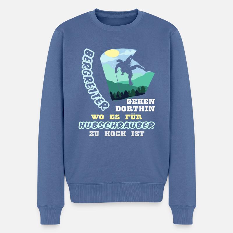 Bergretter Geschenk Bergrettung Wanderer - Männer Premium Bio Pullover - Taubenblau