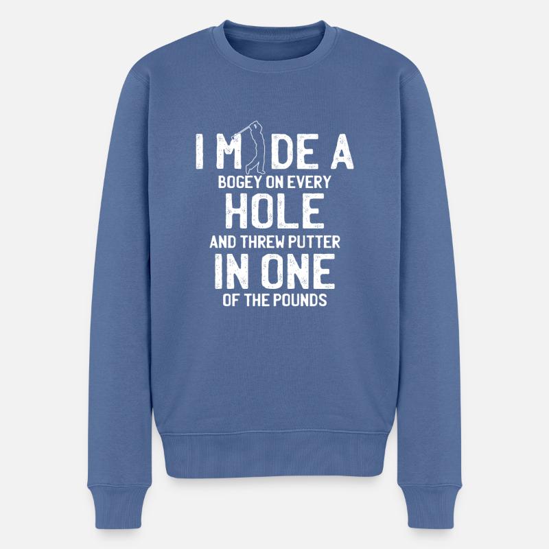 Golf Golfer Golfschläger Sport Golfball Spruch - Männer Premium Bio Pullover - Taubenblau
