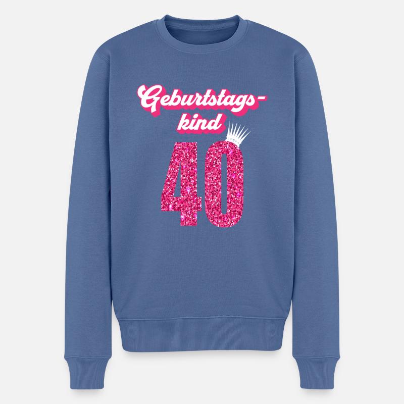 40. Geburtstag 40 Jahre 40er Geburtstagskind - Männer Premium Bio Pullover - Taubenblau
